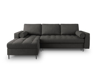 Stūra dīvāns Milo Casa Santo 5S, tumši pelēks/melns cena un informācija | Stūra dīvāni | 220.lv