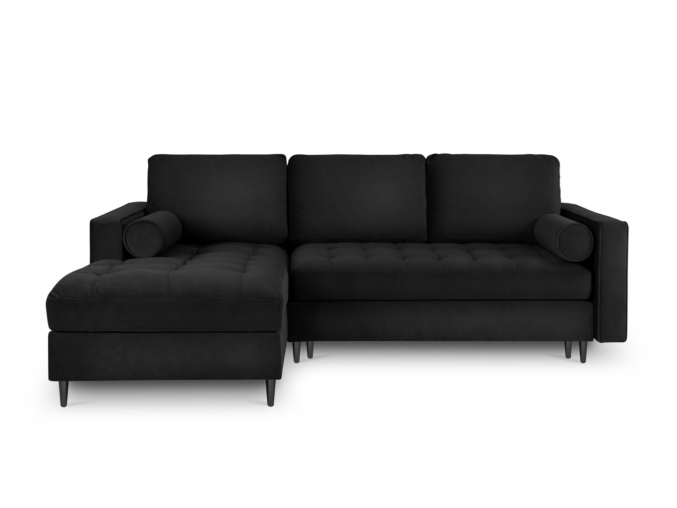 Stūra dīvāns Milo Casa Santo 5S-V, melns cena un informācija | Stūra dīvāni | 220.lv