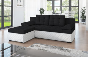 Universāls stūra dīvāns Mars, melns/balts cena un informācija | Stūra dīvāni | 220.lv