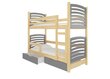 Divstāvu gulta Osuna 180x75 cm, pelēka/brūna цена и информация | Bērnu gultas | 220.lv