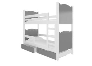 Кровать двухъярусная Maraba, 180x75 см, серая / белая цена и информация | Детские кровати | 220.lv