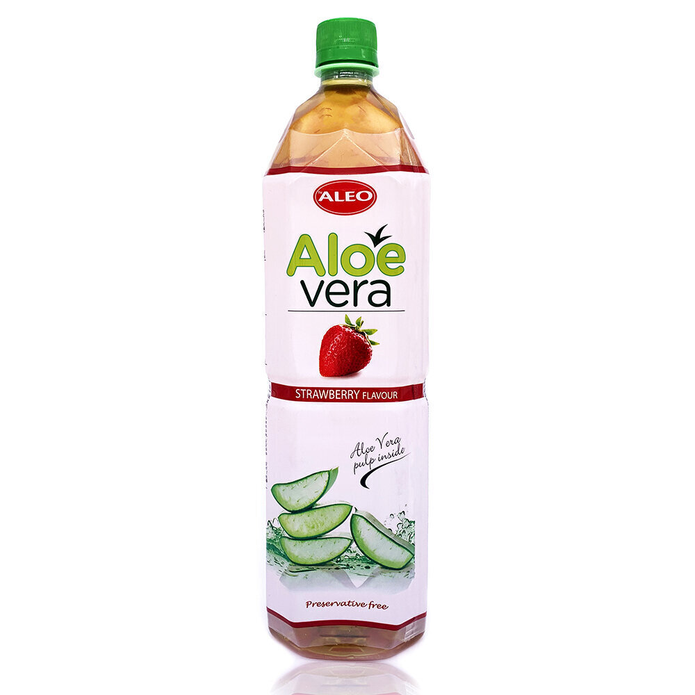 Aloe Vera dzēriens ALEO Strawberry, 1.5 L cena un informācija | Atsvaidzinoši dzērieni | 220.lv