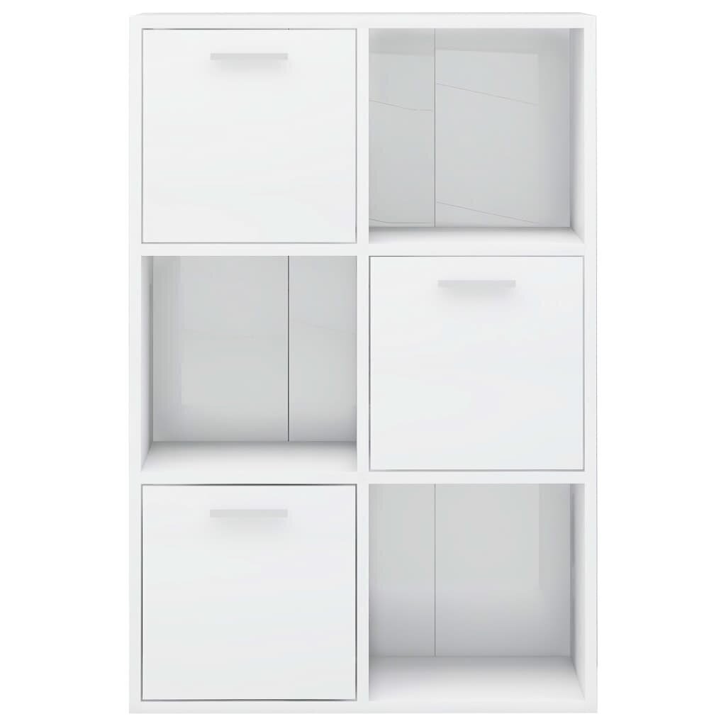 vidaXL skapis, spīdīgi balts, 60x29,5x90 cm, kokskaidu plāksne cena un informācija | Plaukti | 220.lv