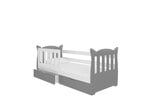 Детская кровать Лена, 160х75 см, серая/белая