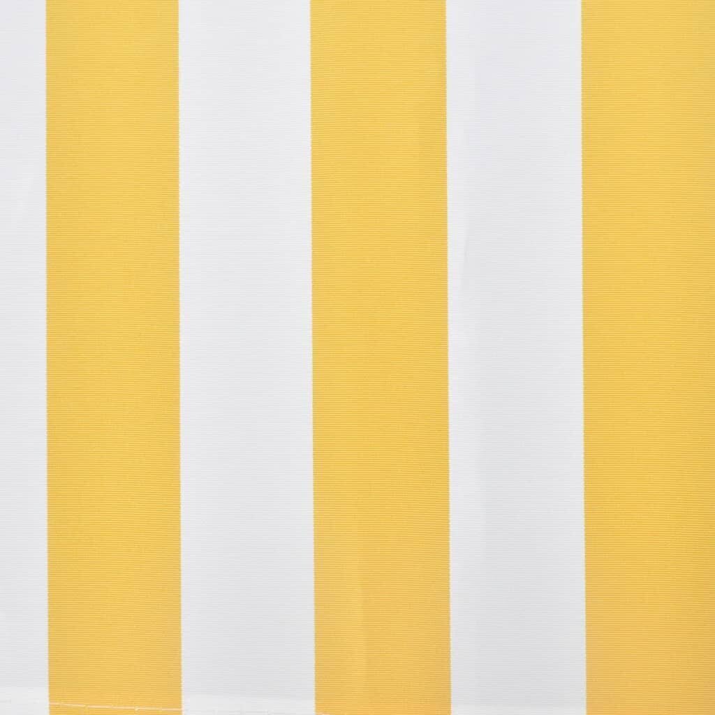 vidaXL salokāma markīze, motorizēta, 400 cm, dzeltena ar baltu cena un informācija | Saulessargi, markīzes un statīvi | 220.lv