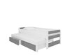 Bērnu gulta Fraga, 200 x 90/192 x 90 cm, pelēka/balta цена и информация | Bērnu gultas | 220.lv