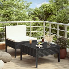 Садовый набор мебели VidaXL, чёрный / синий цена и информация | Комплекты уличной мебели | 220.lv