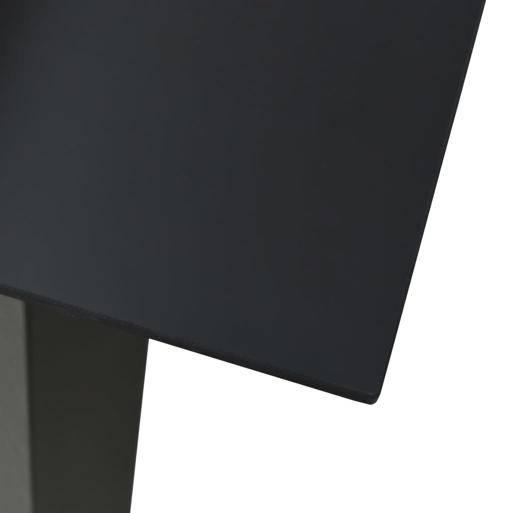 vidaXL dārza galds, melns, 80x80x74 cm, tērauds un stikls цена и информация | Dārza galdi | 220.lv