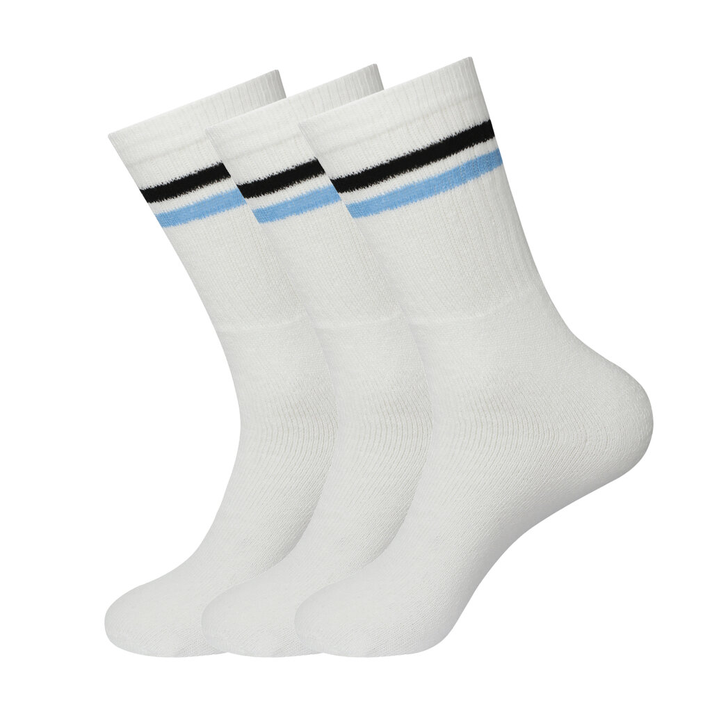 Vīriešu sporta zeķes Bisoks 3 pāri 11011k white/2 stripes black/light blue cena un informācija | Vīriešu zeķes | 220.lv