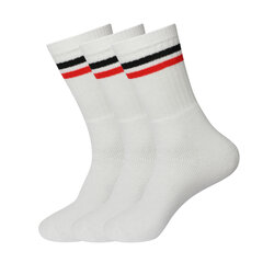 Спортивные носки в комплекте 3 пары Bisoks 11011k white/2 stripes black/red цена и информация | Мужские носки | 220.lv