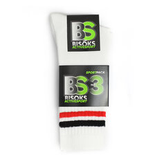 Спортивные носки в комплекте 3 пары Bisoks 11011k white/2 stripes black/red цена и информация | Мужские носки | 220.lv