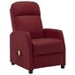 vidaXL Masāžas krēsls, atgāžams, vīna sarkana mākslīgā āda cena un informācija | Atpūtas krēsli | 220.lv