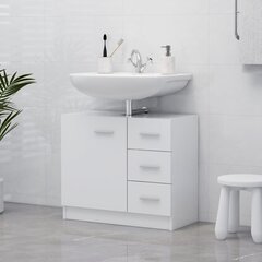 vidaXL Izlietnes skapītis, balts, 63x30x54 cm, skaidu plāksne цена и информация | Шкафчики для ванной | 220.lv