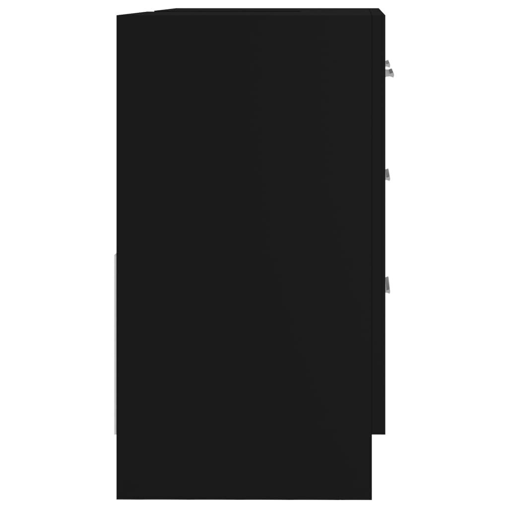 vidaXL izlietnes skapītis, melns, 63x30x54 cm, skaidu plāksne цена и информация | Vannas istabas mēbeļu komplekti | 220.lv