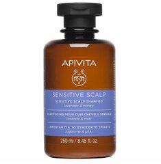 Nomierinošs šampūns jutīgai galvas ādai Apivita Sensitive Scalp Lavender & Honey, 250 ml cena un informācija | Šampūni | 220.lv