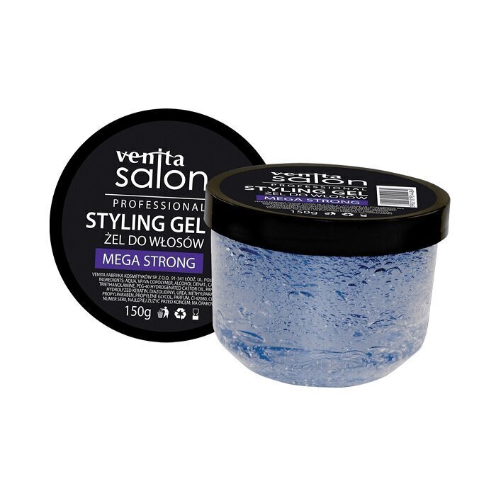 Spēcīgas fiksācijas matu gels ar keratīnu un pantenolu Venita Salon Professional Styling Gel Mega Strong, 150g cena un informācija | Matu veidošanas līdzekļi | 220.lv