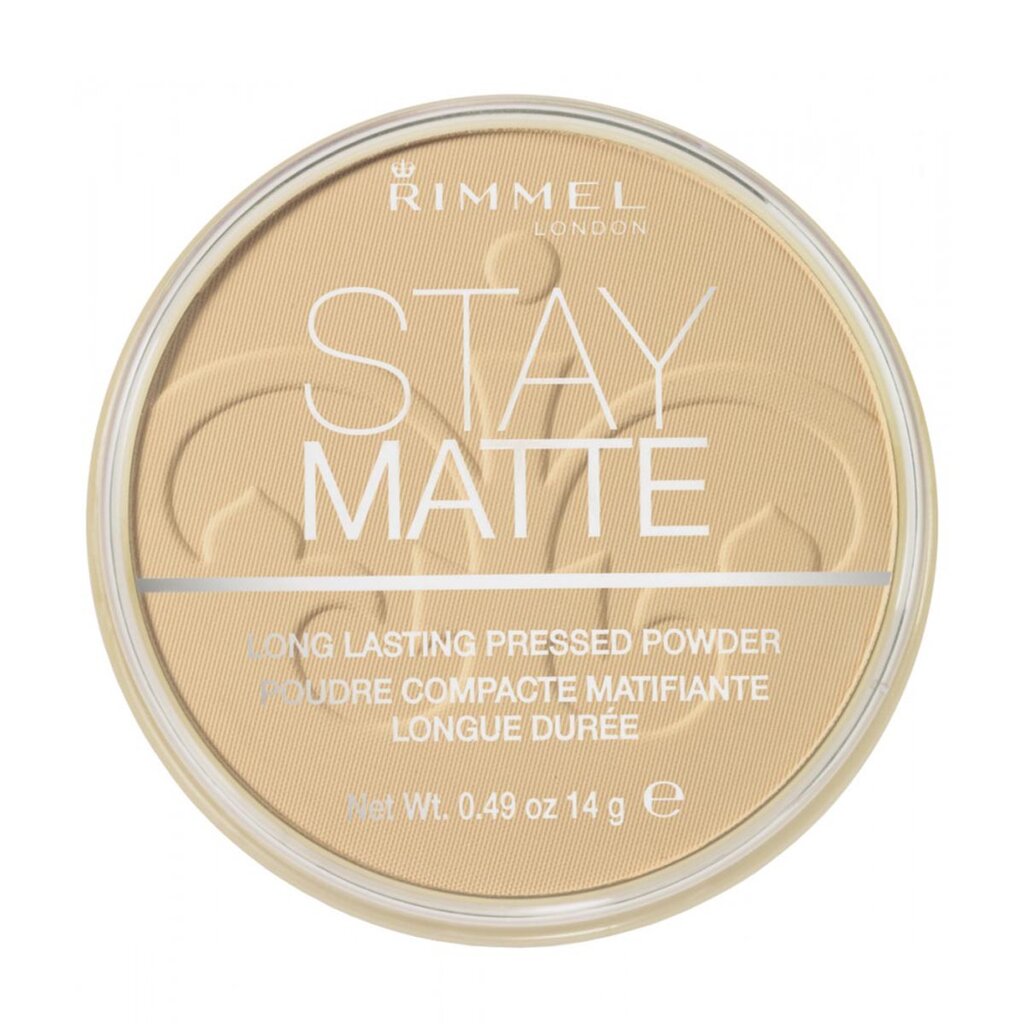 Kompaktais pūderis Rimmel Stay Matte, 14 g, 006 Warm Beige cena un informācija | Grima bāzes, tonālie krēmi, pūderi | 220.lv