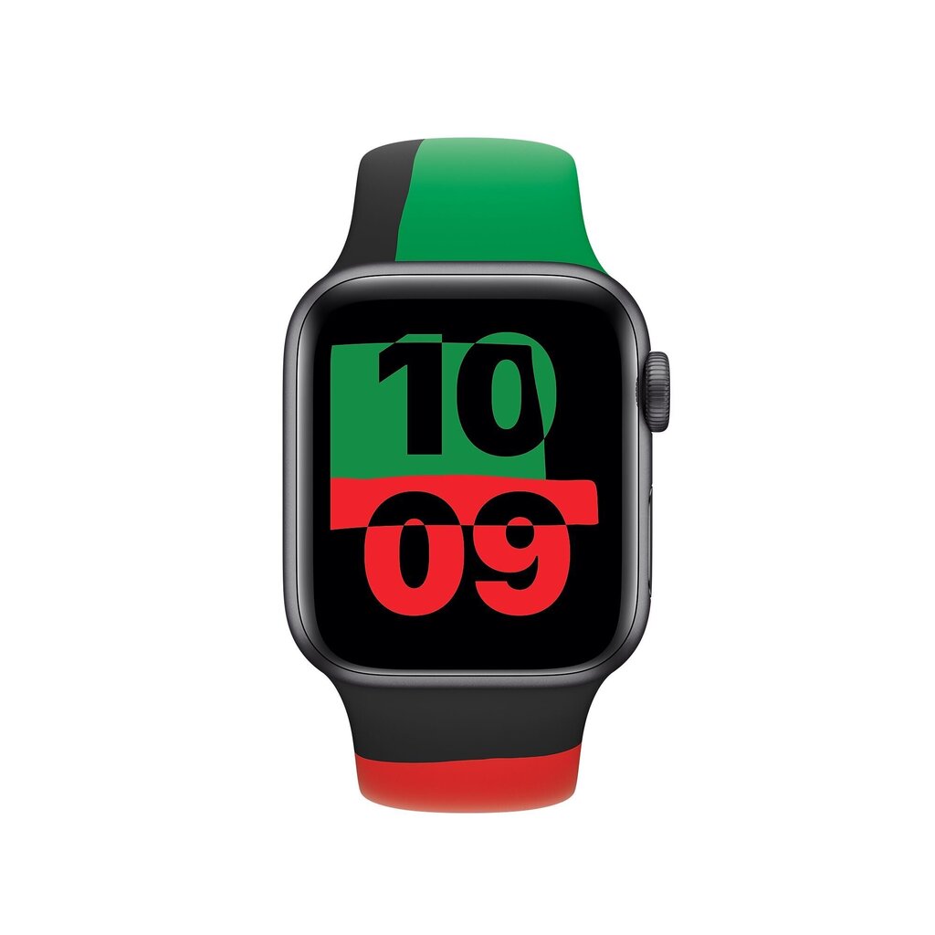 Apple Watch Band Black Unity Sport Band Green Red цена и информация | Viedpulksteņu un viedo aproču aksesuāri | 220.lv