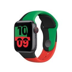Apple Watch Band Black Unity Sport Band Green Red цена и информация | Аксессуары для смарт-часов и браслетов | 220.lv