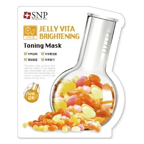 Izgaismojoša sejas maska ​​ar C vitamīnu SNP Jelly Vita Brightening Toning Mask 30 ml cena un informācija | Sejas maskas, acu maskas | 220.lv