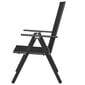vidaXL saliekami dārza krēsli, 2 gab., alumīnijs un tekstilēns, melni cena un informācija | Dārza krēsli | 220.lv