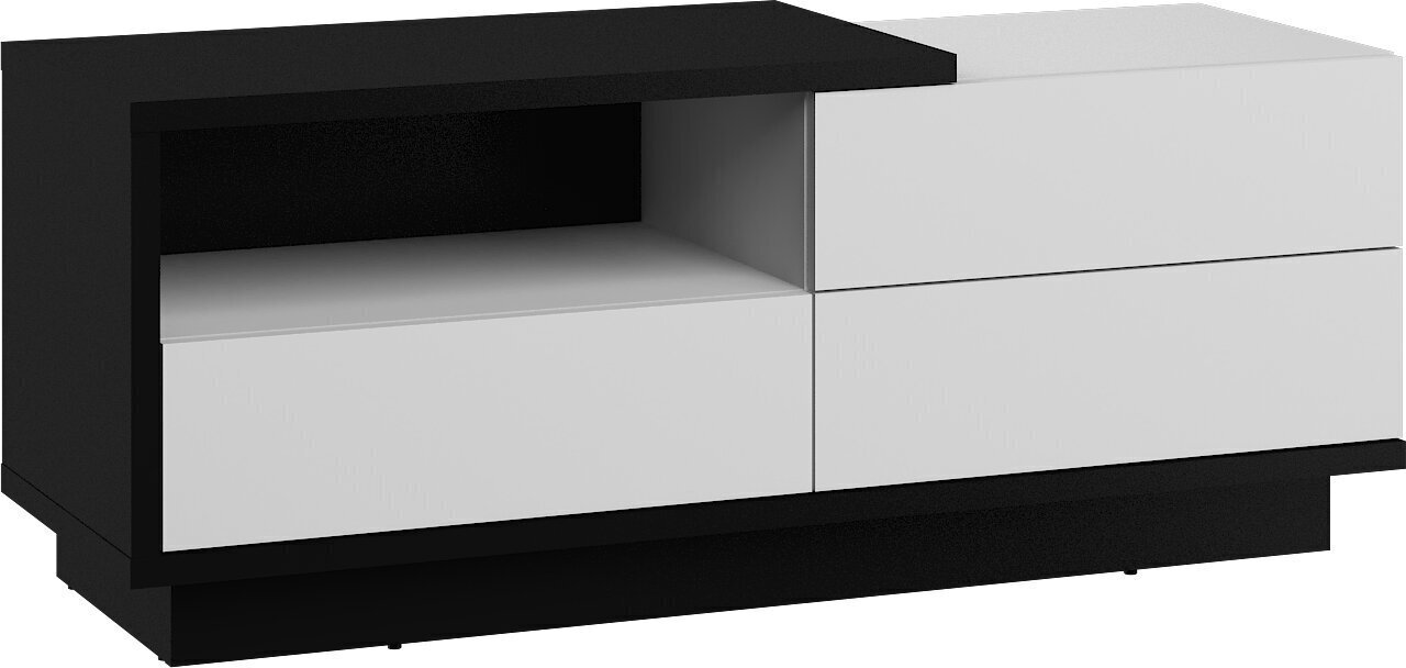 TV galdiņš Meblocross Hybrid Hyb-20 1D1S, melns/balts cena un informācija | TV galdiņi | 220.lv
