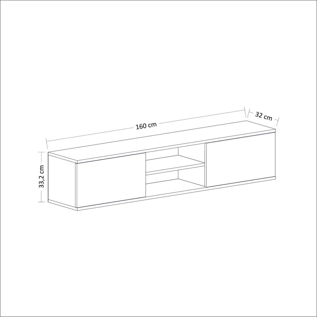 TV galdiņš Kalune Design 382 (II), 160 cm, pelēks/balts cena un informācija | TV galdiņi | 220.lv