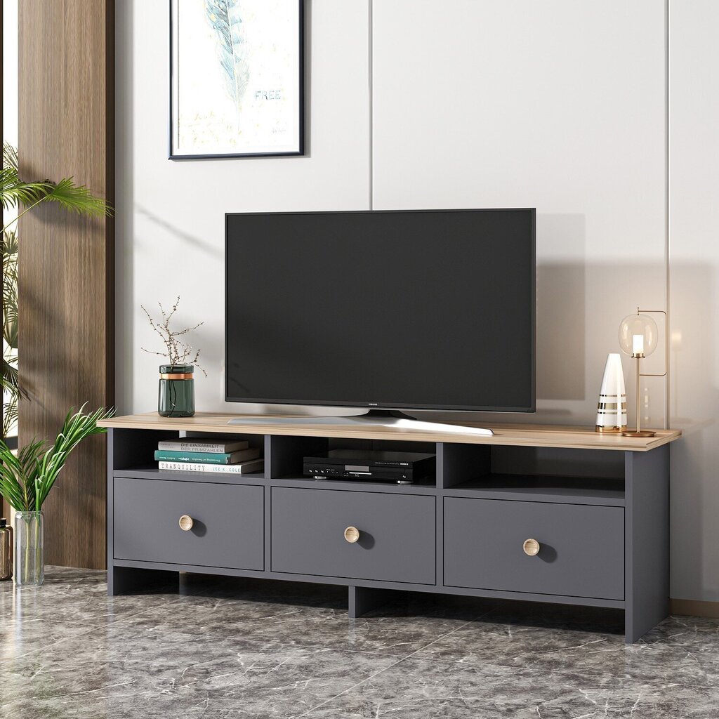 TV galdiņš Kalune Design 382 (V), 150 cm, pelēks cena un informācija | TV galdiņi | 220.lv