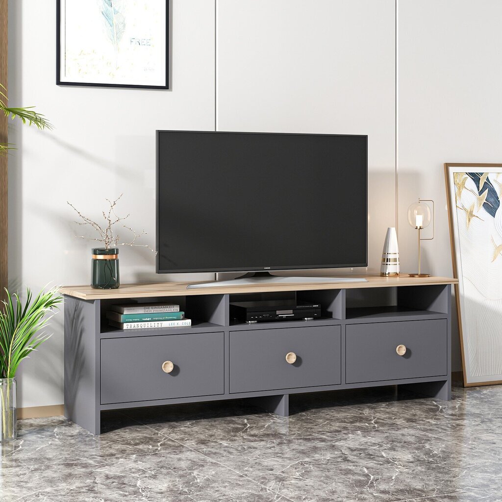 TV galdiņš Kalune Design 382 (V), 150 cm, pelēks cena un informācija | TV galdiņi | 220.lv