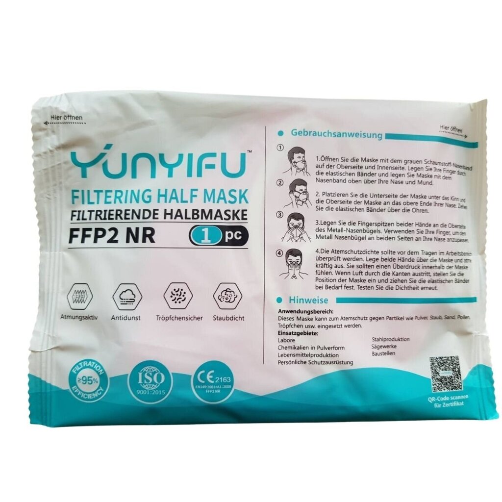 Respirators FFP2 (pelēks 10 gab.) cena un informācija | Pirmā palīdzība | 220.lv