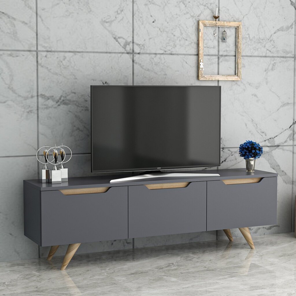 TV galdiņš Kalune Design 382 (IV), 150 cm, pelēks cena un informācija | TV galdiņi | 220.lv