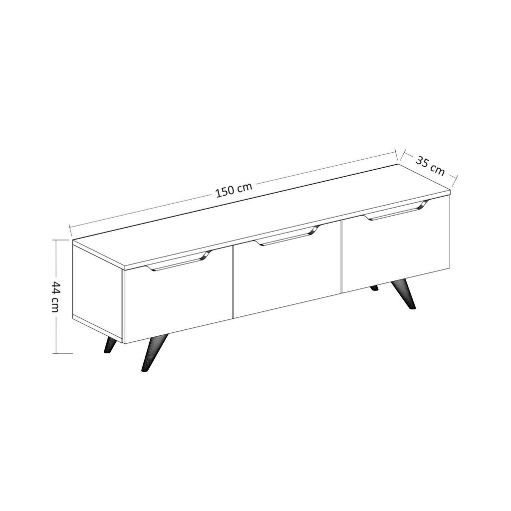 TV galdiņš Kalune Design 382 (IV), 150 cm, pelēks cena un informācija | TV galdiņi | 220.lv