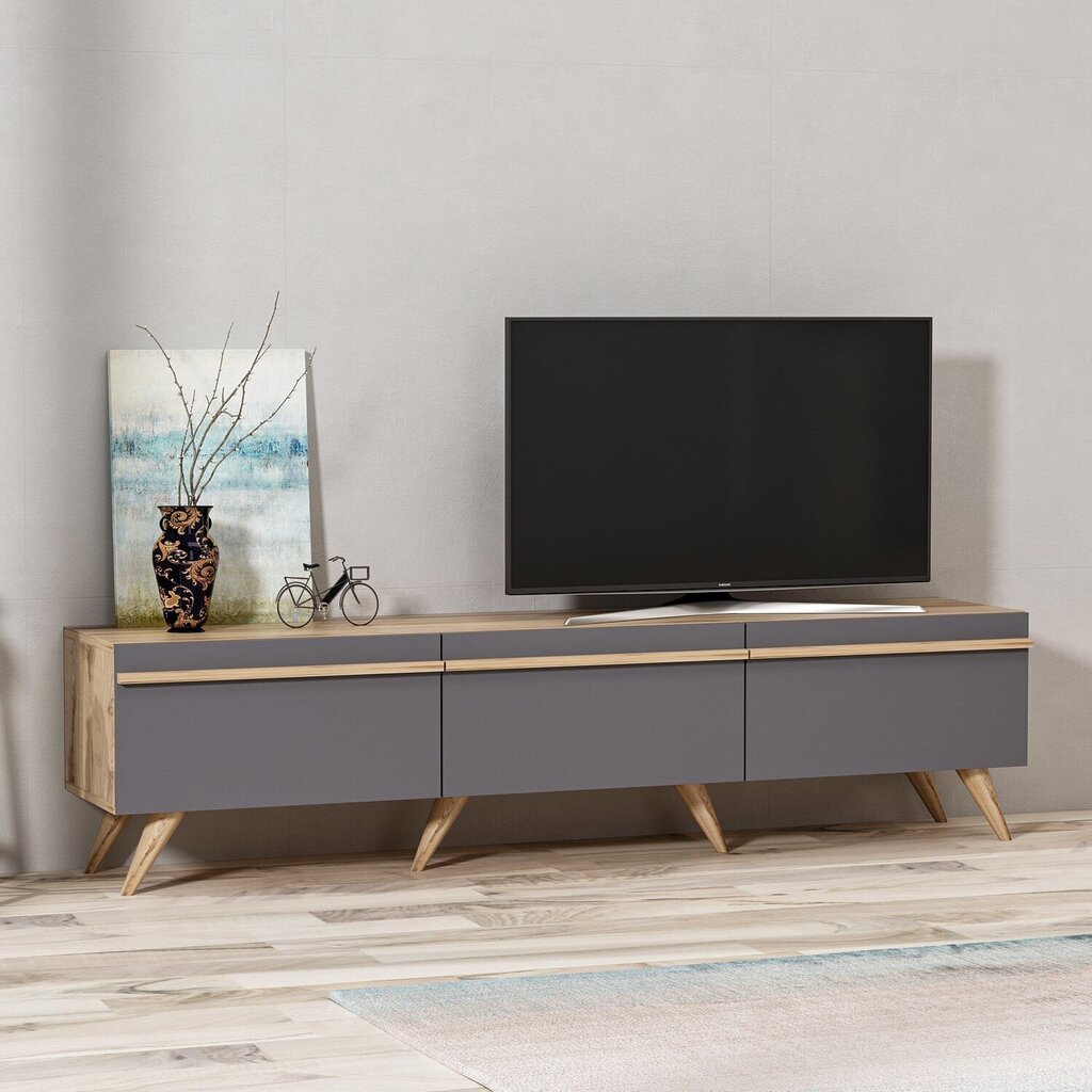 TV galdiņš Kalune Design 382, 180 cm, pelēks cena un informācija | TV galdiņi | 220.lv