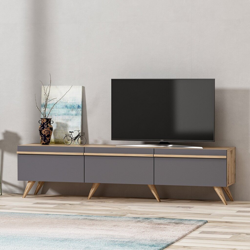 TV galdiņš Kalune Design 382, 180 cm, pelēks cena un informācija | TV galdiņi | 220.lv