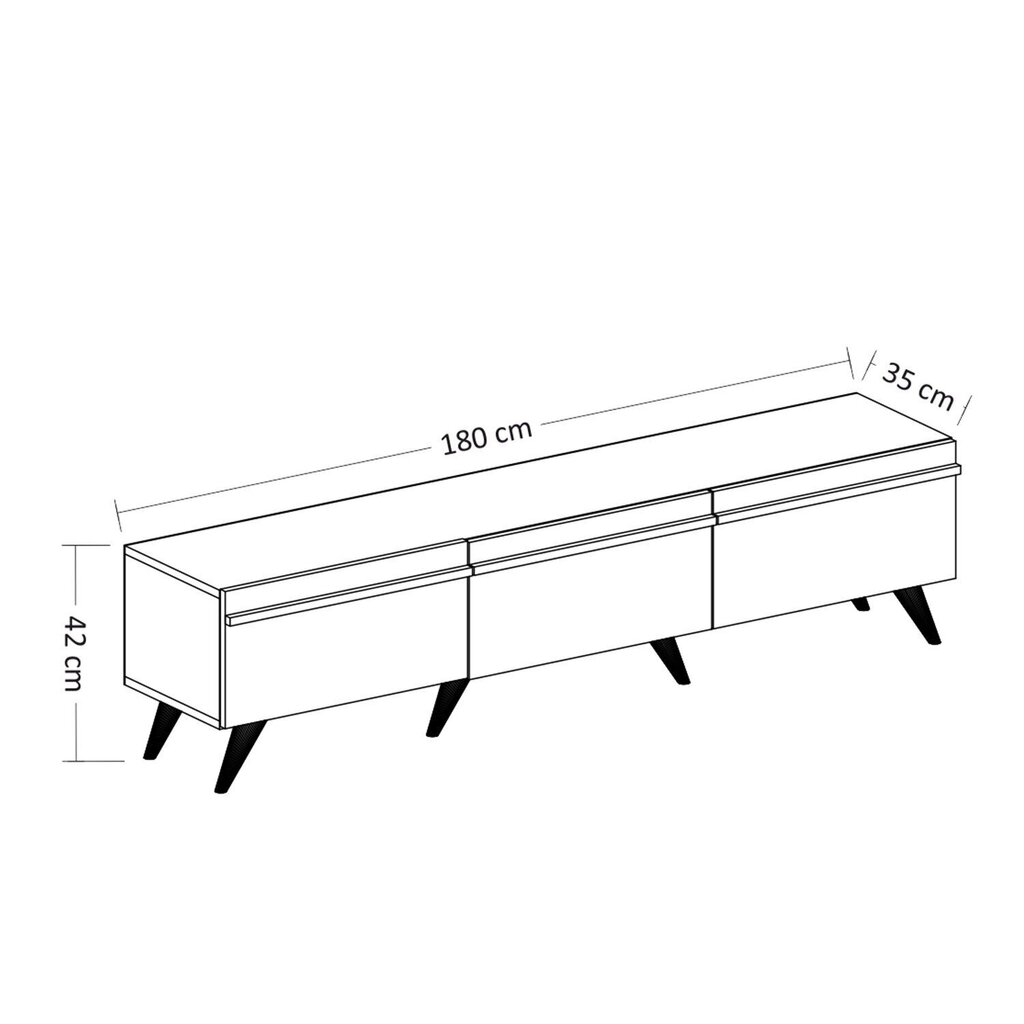 TV galdiņš Kalune Design 382, 180 cm, pelēks cena un informācija | TV galdiņi | 220.lv