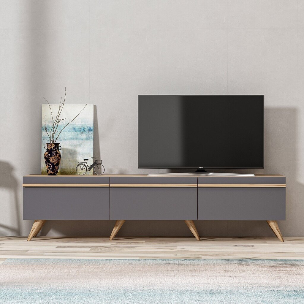 TV galdiņš Kalune Design 382, 180 cm, pelēks cena un informācija | TV galdiņi | 220.lv