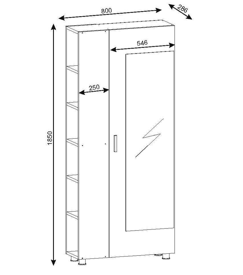 Priekšnama komplekts Kalune Design 745, 80 cm, brūns cena un informācija | Priekšnama iekārtas | 220.lv