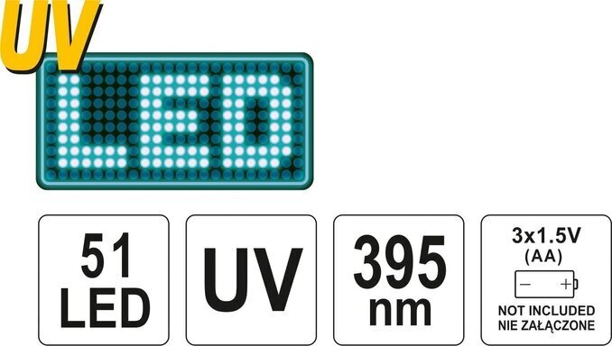 Lukturis UV 51 LED + brilles Yato (YT-08581) цена и информация | Lukturi | 220.lv