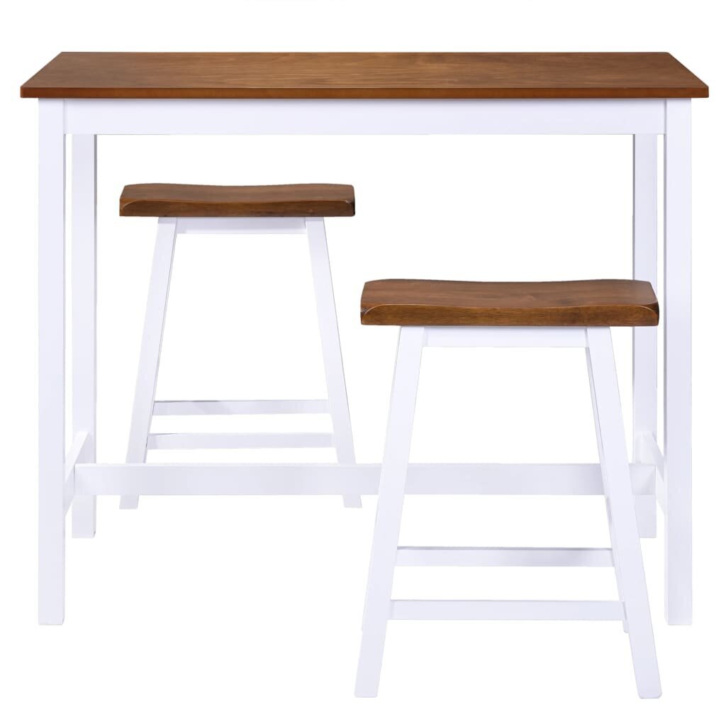 vidaXL bāra galda un krēslu komplekts, 3 gab., masīvkoks цена и информация | Ēdamistabas komplekti | 220.lv