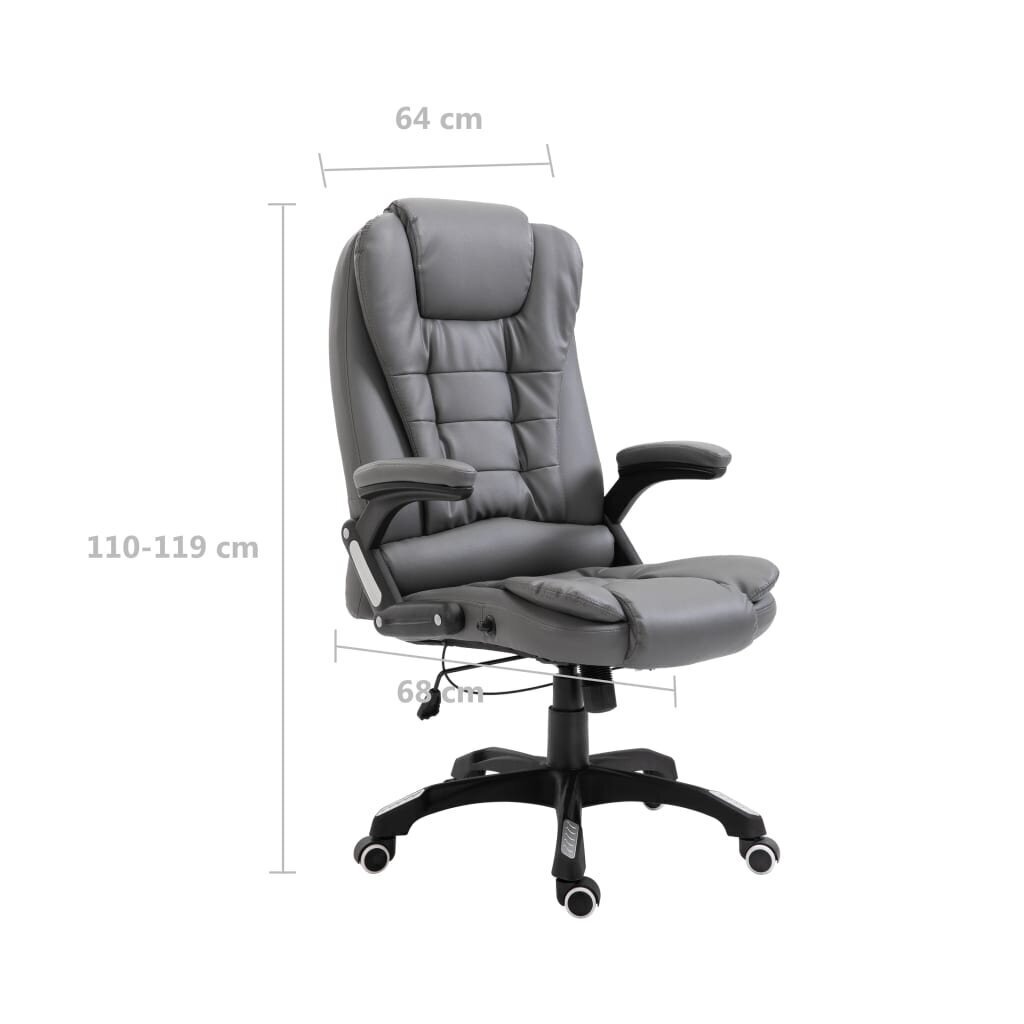 vidaXL biroja krēsls, antracītpelēka mākslīgā āda цена и информация | Biroja krēsli | 220.lv