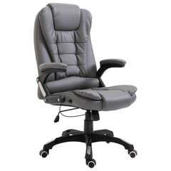 vidaXL biroja krēsls, antracītpelēka mākslīgā āda цена и информация | Офисные кресла | 220.lv