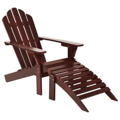 vidaXL dārza krēsls ar kājsoliņu, koks, brūns цена и информация | скамейка со столиком | 220.lv