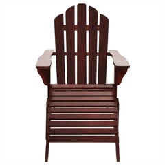 vidaXL dārza krēsls ar kājsoliņu, koks, brūns cena un informācija | Dārza krēsli | 220.lv