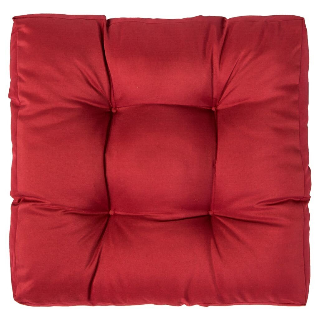 vidaXL palešu dīvānu spilvens, 58x58x10 cm, sarkans poliesters cena un informācija | Krēslu paliktņi | 220.lv