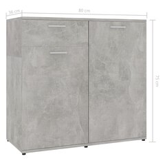 vidaXL kumode, betonpelēka, 80x36x75 cm, kokskaidu plātne цена и информация | Шкафчики в гостиную | 220.lv