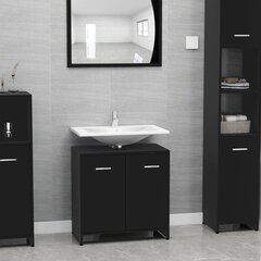 vidaXL vannasistabas skapītis, melns, 60x33x58 cm, skaidu plāksne цена и информация | Шкафчики для ванной | 220.lv