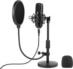 Tracer Studio Pro USB mikrofons datorspēlēm / podkāstiem / translācijām, melns + turētājs, pop filtrs цена и информация | Микрофоны | 220.lv
