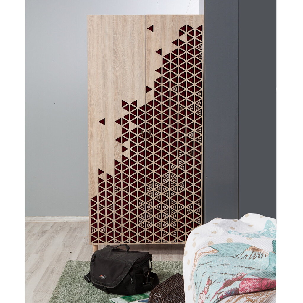 Skapis Kalune Design Wardrobe 869 (IV), 90 cm, brūns/ozola krāsas cena un informācija | Skapji | 220.lv