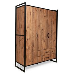 Skapis Kalune Design Wardrobe 570, 135 cm, gaiši brūns/melns cena un informācija | Skapji | 220.lv