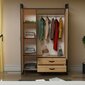 Skapis Kalune Design Wardrobe 570, 135 cm, gaiši brūns/melns cena un informācija | Skapji | 220.lv